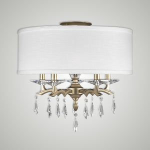 American Brass & Crystal - FM5622-G-36G-ST-HL - Five Light Semi-Flush Mount - Kaya - Old Brass