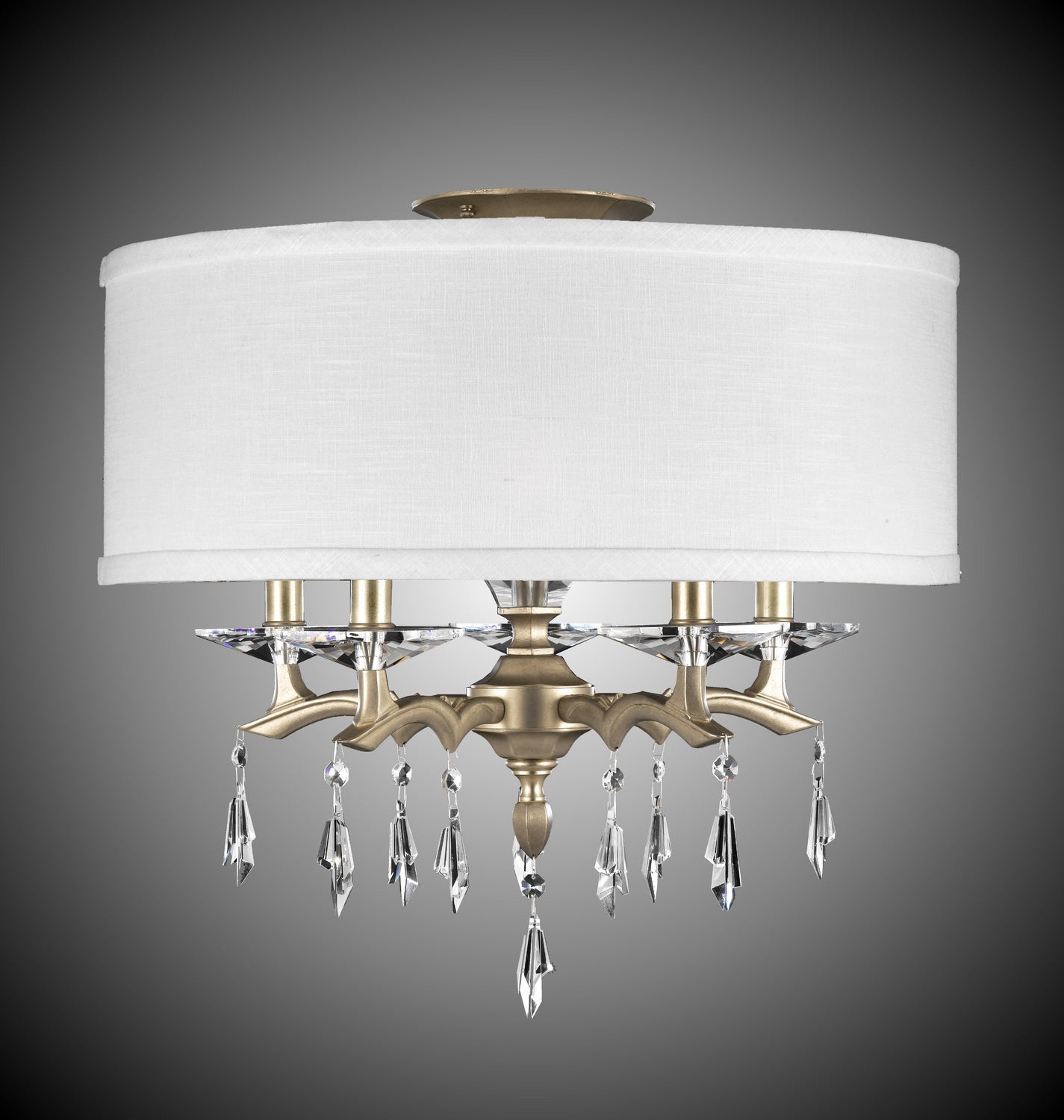 American Brass & Crystal - FM5622-G-36G-ST-HL - Five Light Semi-Flush Mount - Kaya - Old Brass