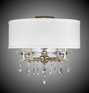 American Brass & Crystal - FM5622-G-36G-ST-HL - Five Light Semi-Flush Mount - Kaya - Old Brass