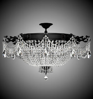 American Brass & Crystal - FM8014-P-05S - 12 Light Flush Mount - Valencia - Old Bronze Satin