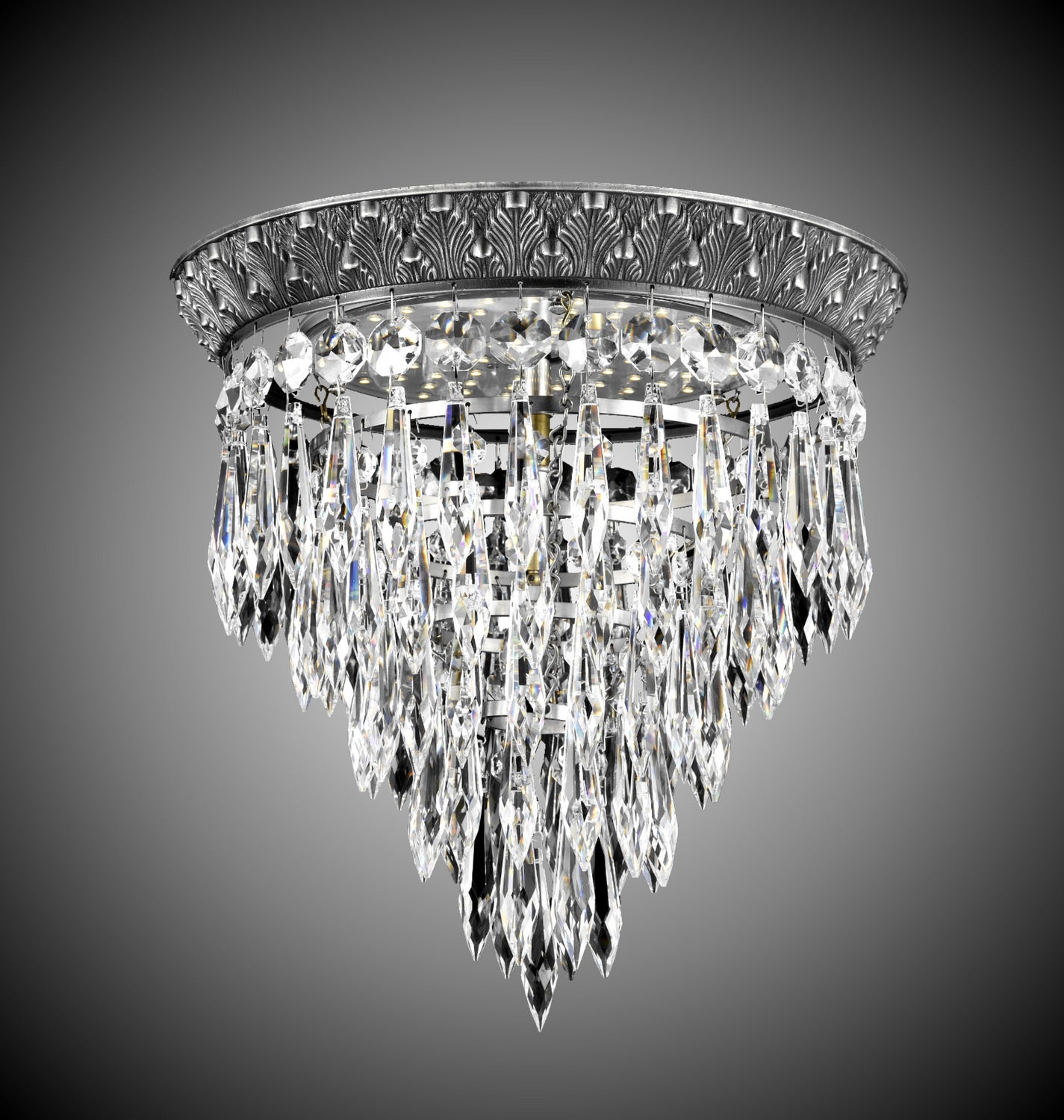 American Brass & Crystal - FM8812-U-10G - LED Flush Mount - Corinthian - Antique Silver