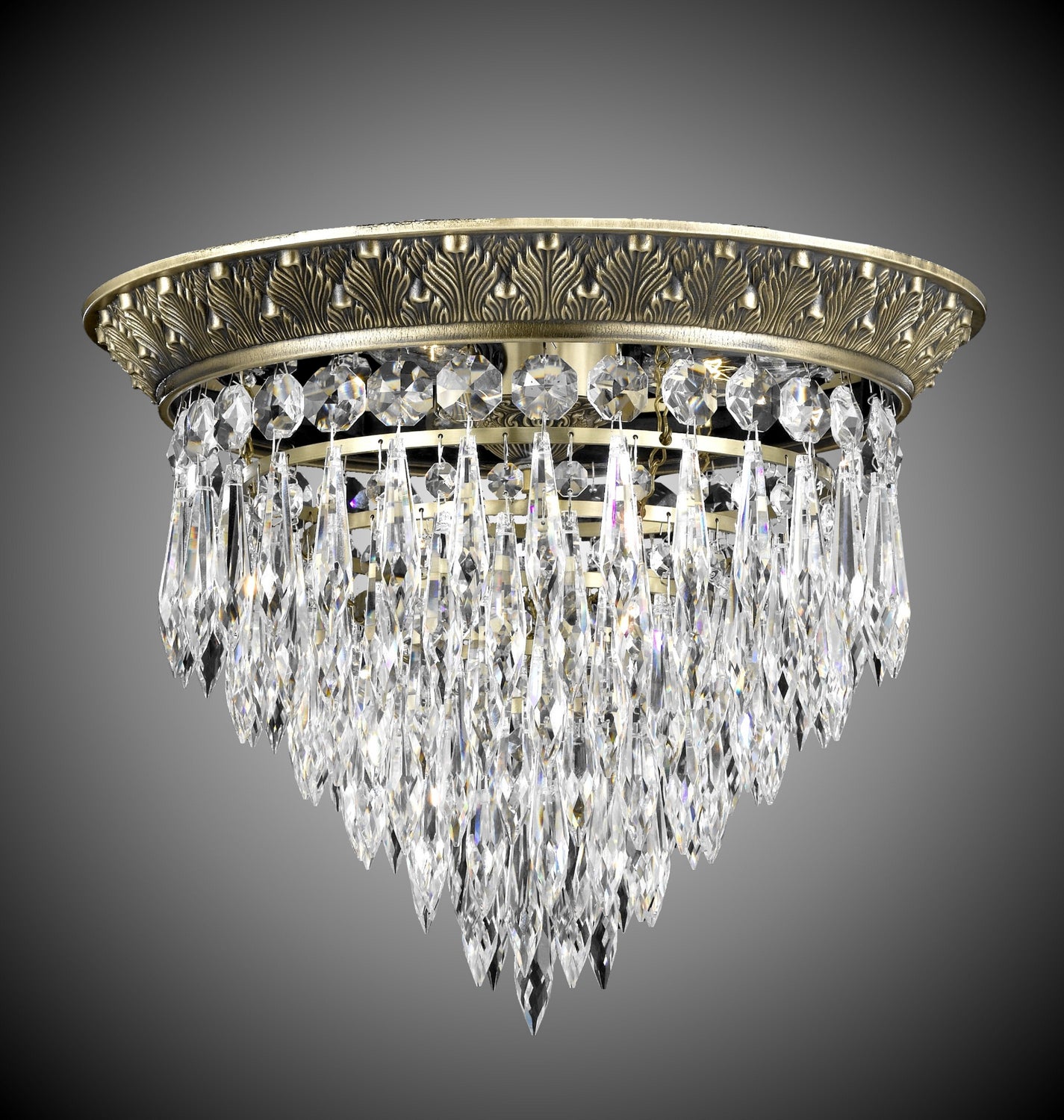 American Brass & Crystal - FM8815-U-02G - LED Flush Mount - Corinthian - Antique Black Glossy