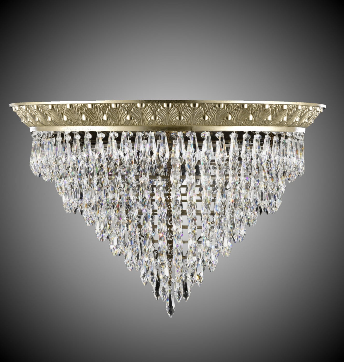 American Brass & Crystal - FM8819-U-16G - LED Flush Mount - Corinthian - True Brass