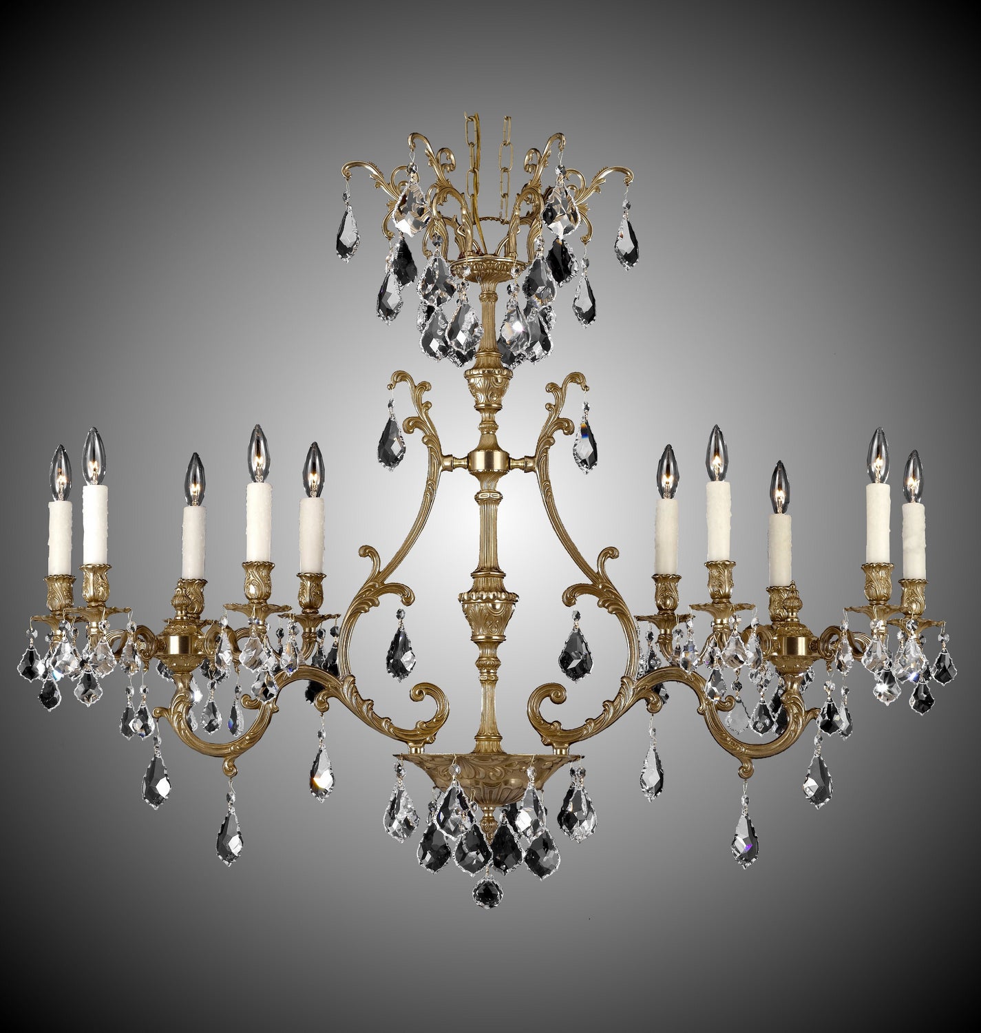 American Brass & Crystal - IL9673-2-A-16G-PI - Ten Light Island Pendant - Chateau - True Brass