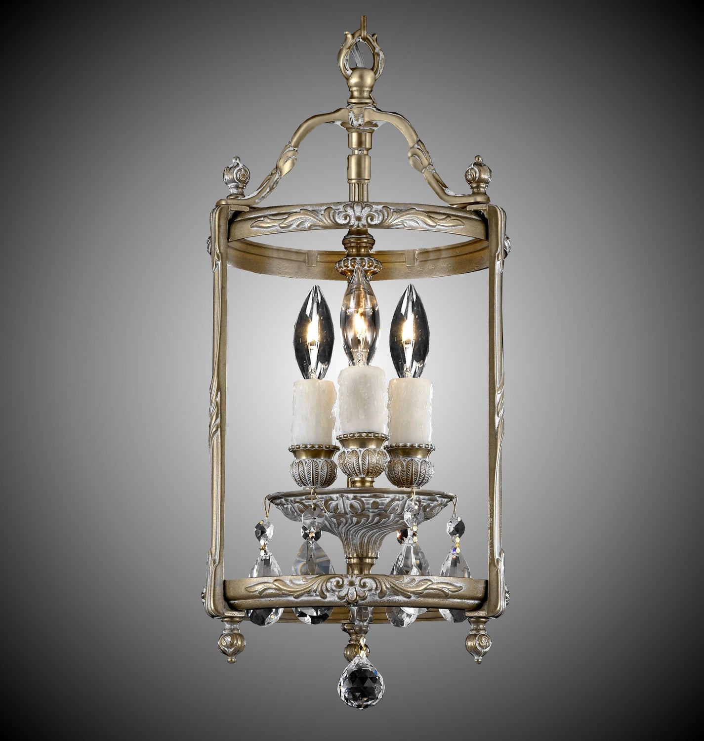 American Brass & Crystal - LT2208-O-04G-PI - Three Light Lantern - Lantern - Antique White Glossy