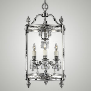 American Brass & Crystal - LT2213-O-08G-PI - Three Light Lantern - Lantern - Silver