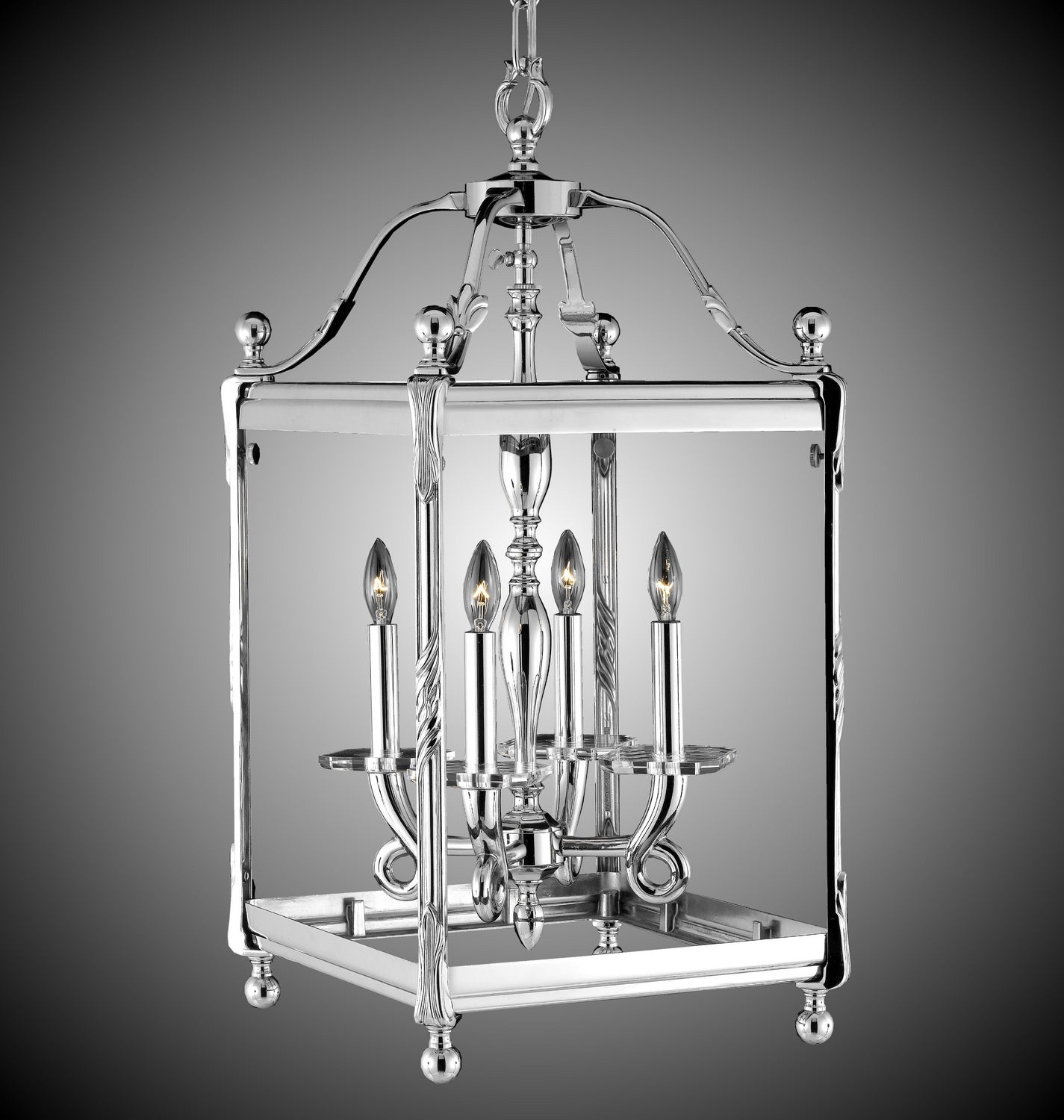 American Brass & Crystal - LT2313-38G-ST - Four Light Lantern - Lantern - Polished Nickel