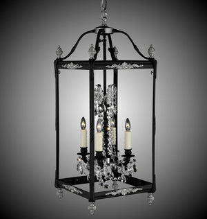 American Brass & Crystal - LT2414-O-05S-07G-PI - Four Light Lantern - Lantern - Old Bronze w/ Satin Nickel Accents