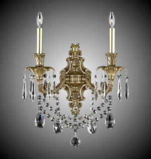 American Brass & Crystal - WS2080-O-03G-ST - Two Light Wall Sconce - Finisterra - French Gold Glossy