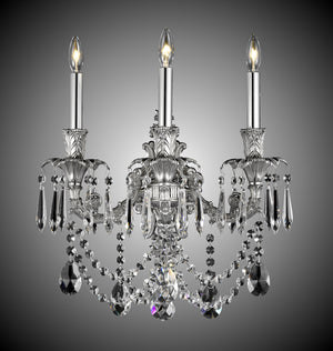 American Brass & Crystal - WS2081-O-08G-ST - Three Light Wall Sconce - Finisterra - Silver