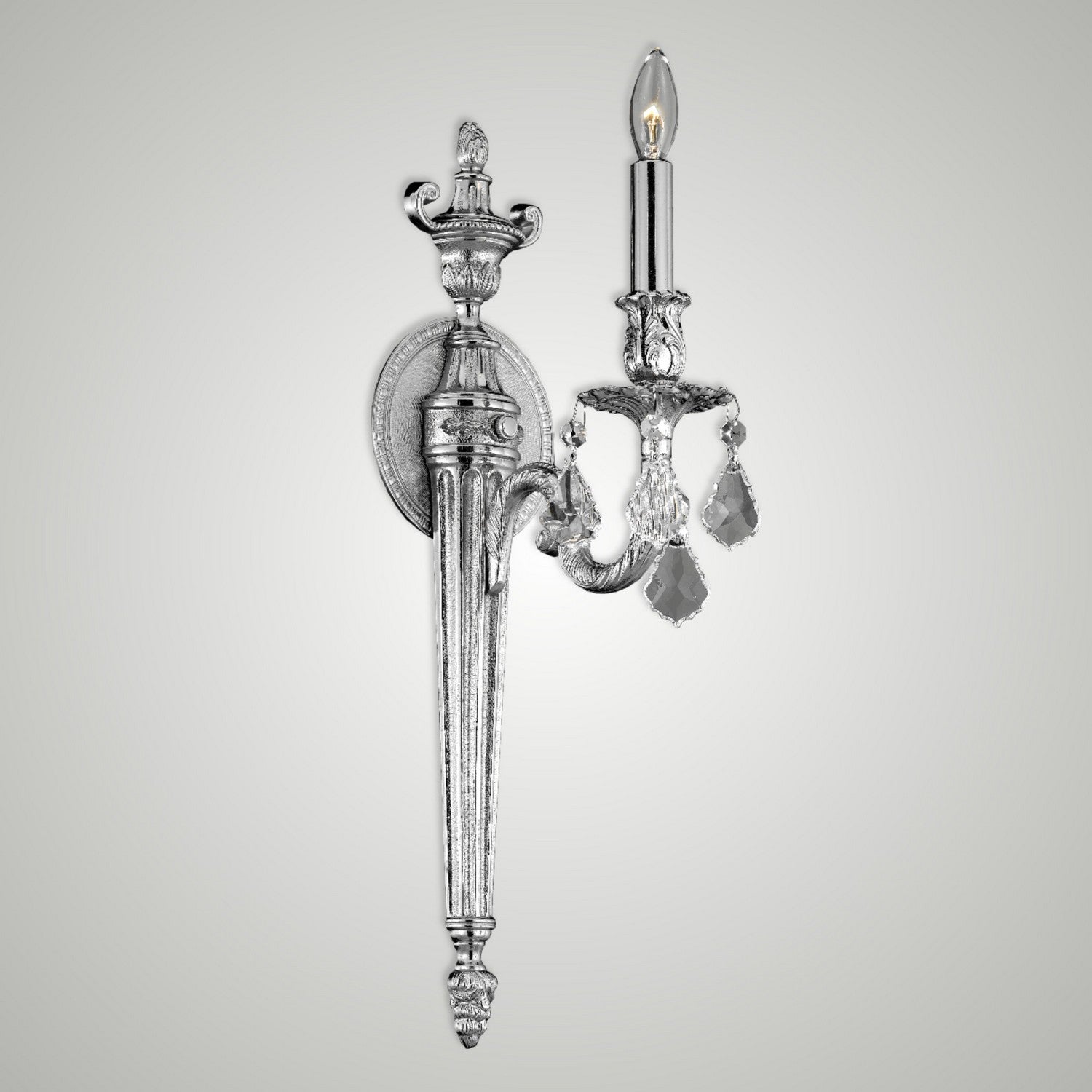 American Brass & Crystal - WS2111-A-08G-ST - One Light Wall Sconce - Wall Sconces - Silver