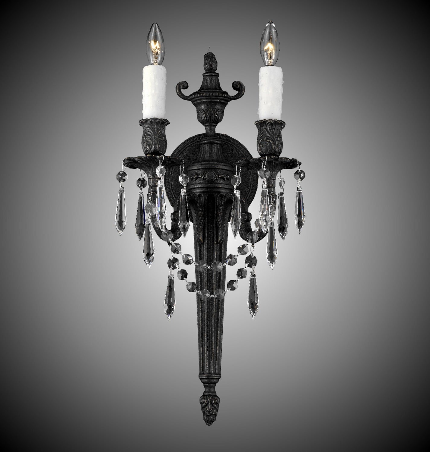 American Brass & Crystal - WS2112-U-23S-PI - Two Light Wall Sconce - Wall Sconces - Empire Bronze