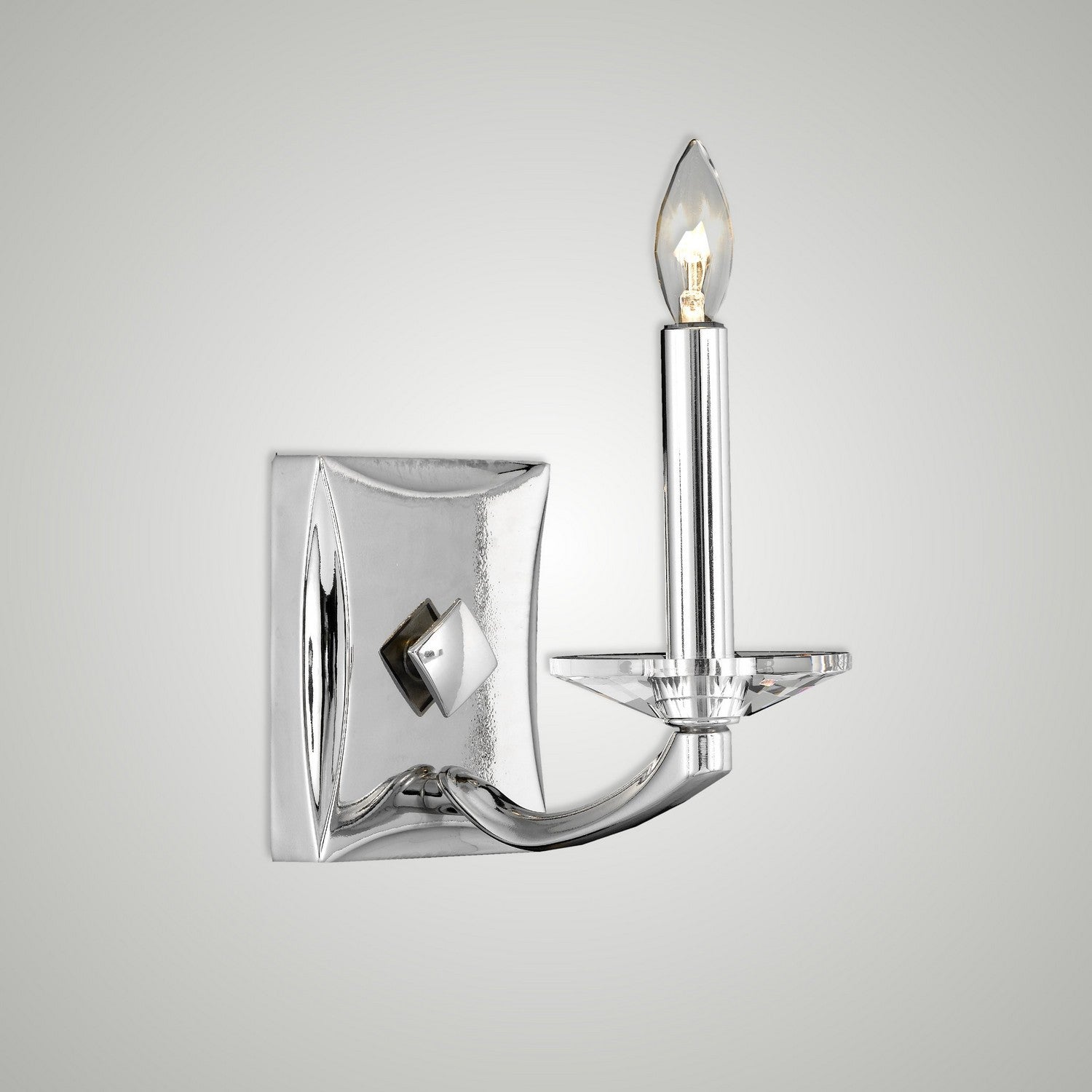 American Brass & Crystal - WS5381-38G-ST - One Light Wall Sconce - Kensington - Polished Nickel