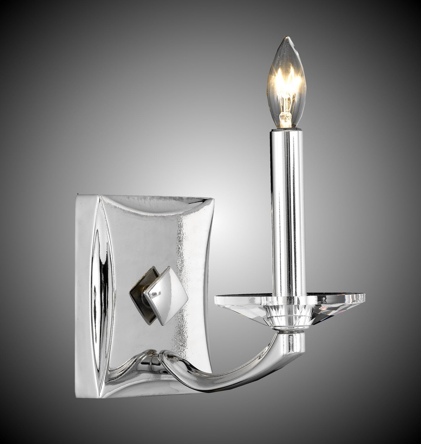 American Brass & Crystal - WS5381-38G-ST - One Light Wall Sconce - Kensington - Polished Nickel