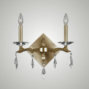 American Brass & Crystal - WS5512-G-36G-ST - Two Light Wall Sconce - Kaya - Old Brass