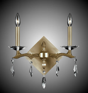 American Brass & Crystal - WS5512-G-36G-ST - Two Light Wall Sconce - Kaya - Old Brass