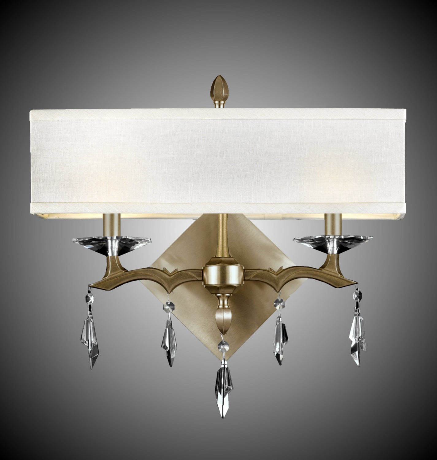 American Brass & Crystal - WS5661-G-36G-ST-HL - Two Light Wall Sconce - Kaya - Old Brass