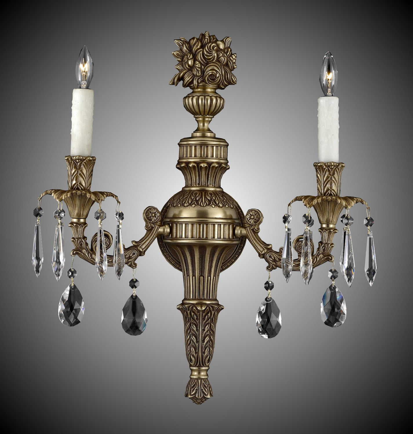 American Brass & Crystal - WS9062-O-03G-PI - Two Light Wall Sconce - Finisterra - French Gold Glossy