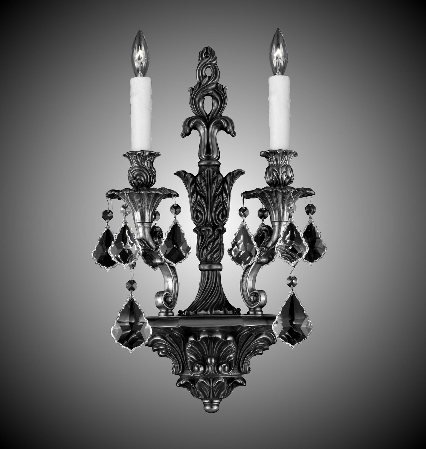 American Brass & Crystal - WS9082-A-10G-PI - Two Light Wall Sconce - Blairsden - Antique Silver