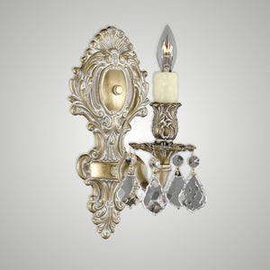 American Brass & Crystal - WS9421-A-04G-PI - One Light Wall Sconce - Wall Sconces - Antique White Glossy