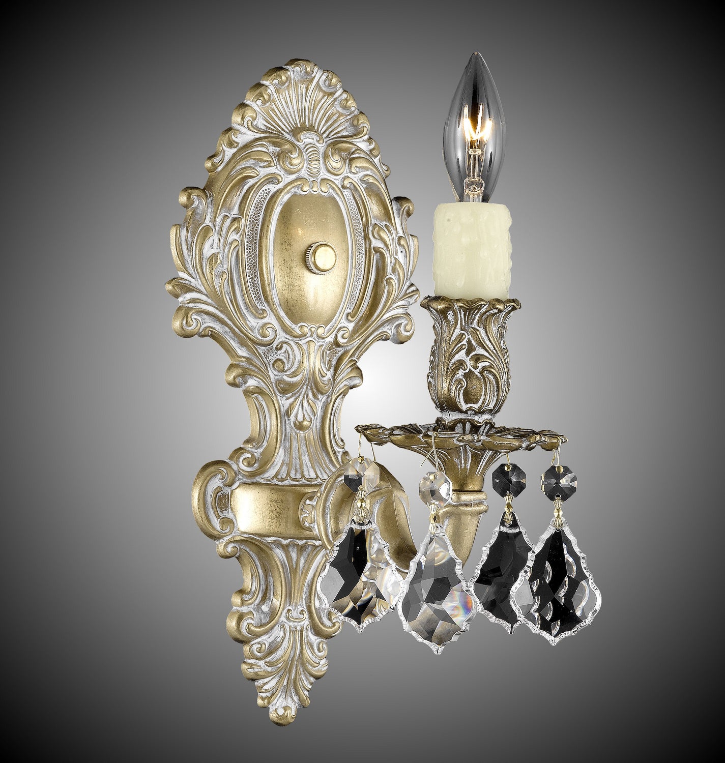 American Brass & Crystal - WS9421-A-04G-PI - One Light Wall Sconce - Wall Sconces - Antique White Glossy