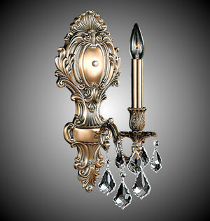 American Brass & Crystal - WS9423-A-02G-ST - One Light Wall Sconce - Wall Sconce - Antique Black Glossy