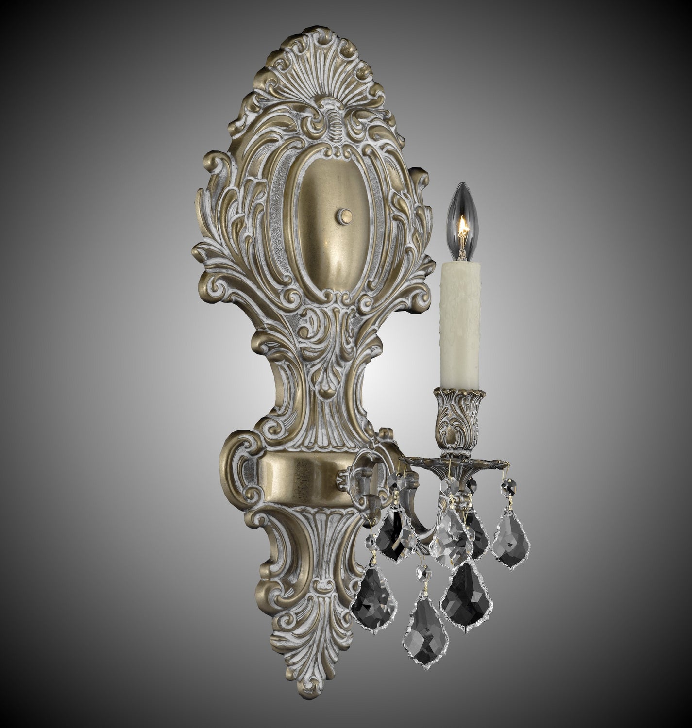 American Brass & Crystal - WS9426-A-04G-PI - One Light Wall Sconce - Wall Sconce - Antique White Glossy