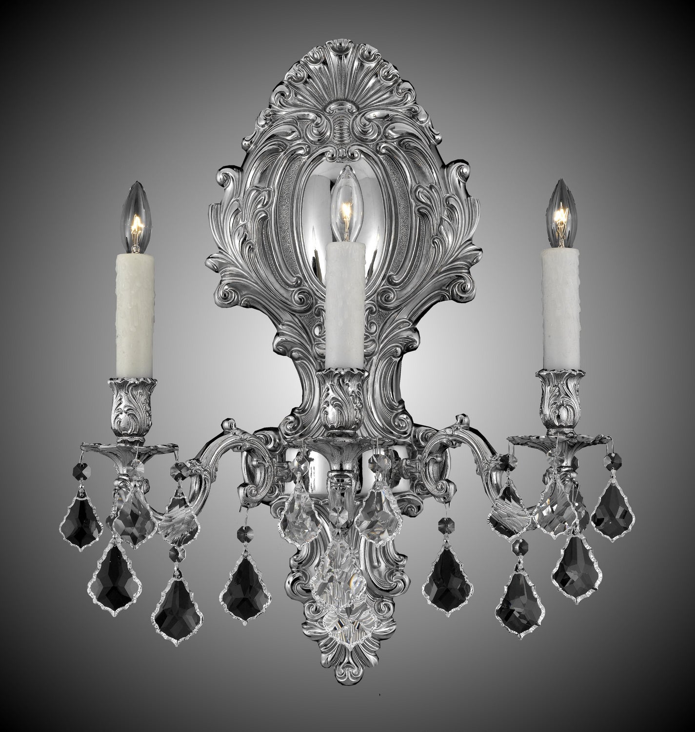 American Brass & Crystal - WS9428-A-08G-PI - Three Light Wall Sconce - Wall Sconce - Silver