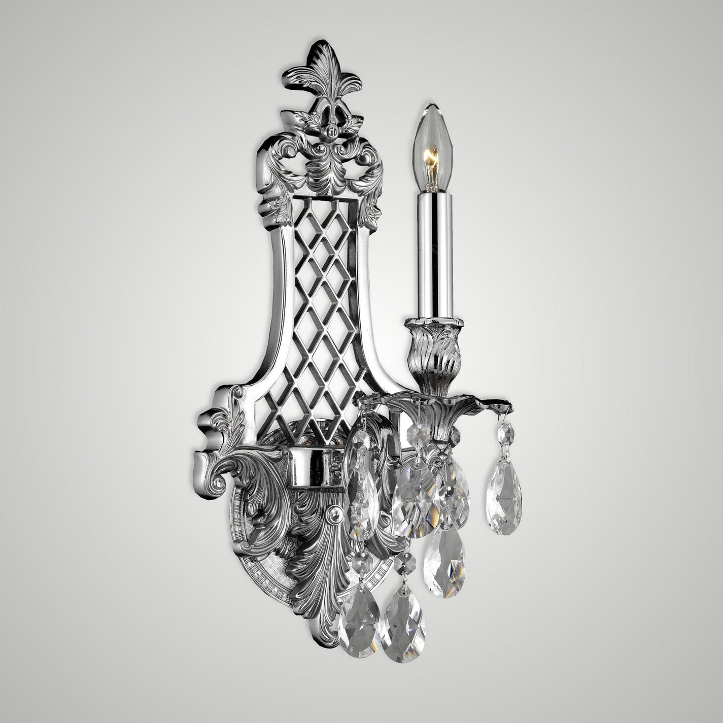 American Brass & Crystal - WS9451-O-08G-ST - One Light Wall Sconce - Wall Sconces - Silver