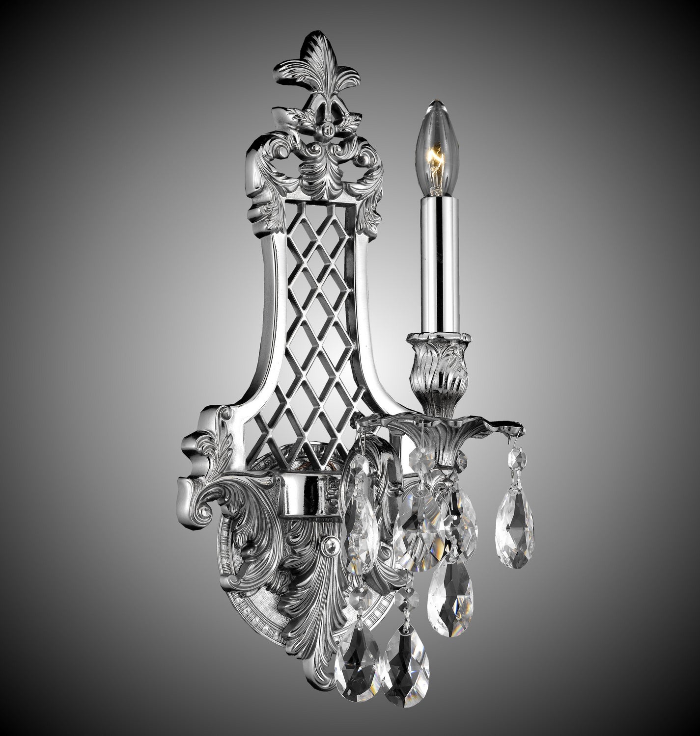 American Brass & Crystal - WS9451-O-08G-ST - One Light Wall Sconce - Wall Sconces - Silver