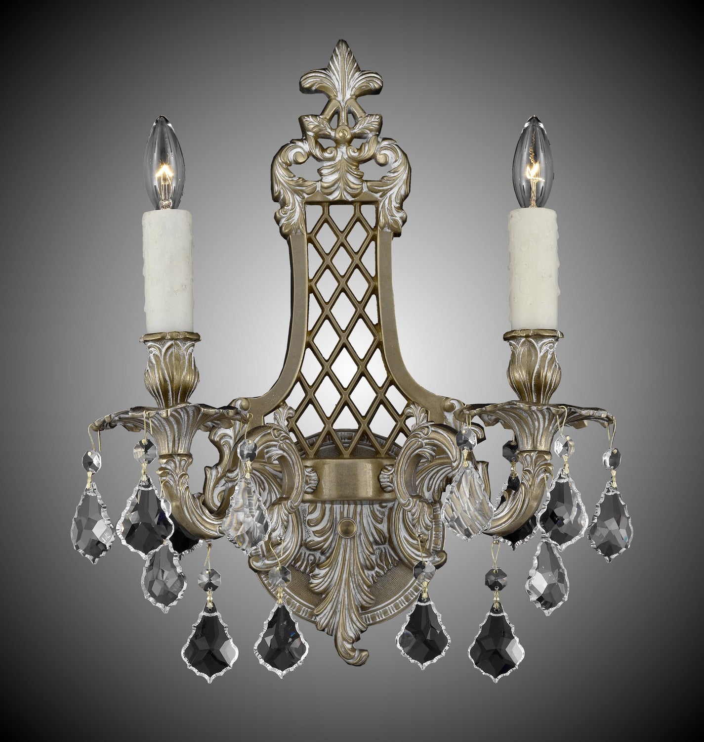 American Brass & Crystal - WS9452-A-04G-PI - Two Light Wall Sconce - Wall Sconce - Antique White Glossy