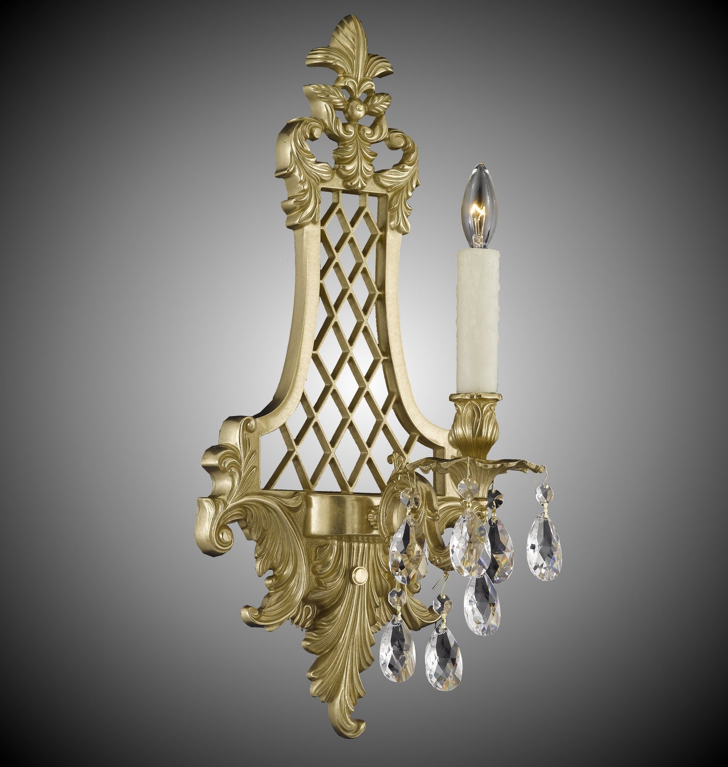 American Brass & Crystal - WS9453-O-16G-PI - One Light Wall Sconce - Wall Sconce - True Brass