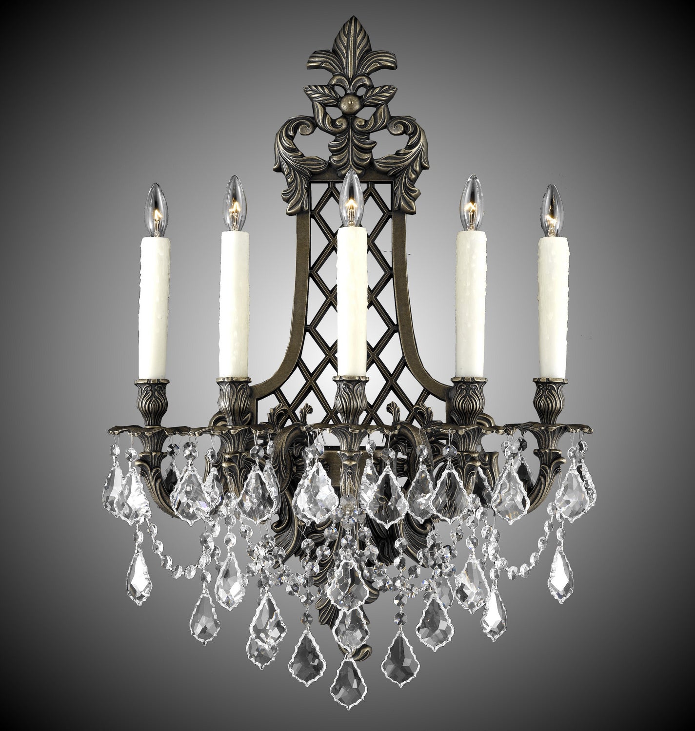 American Brass & Crystal - WS9459-A-21S-PI - Five Light Wall Sconce - Wall Sconce - Palace Bronze