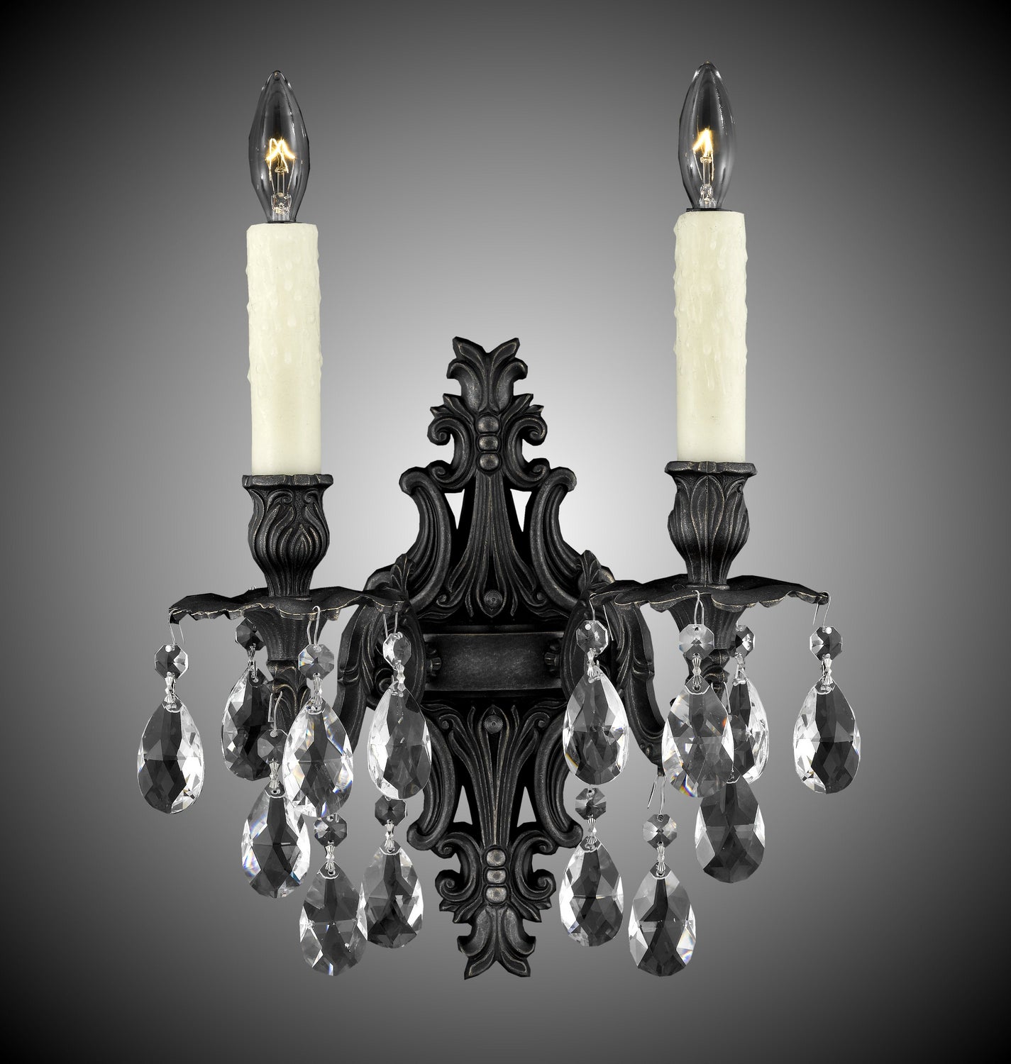 American Brass & Crystal - WS9482-O-23S-PI - Two Light Wall Sconce - Wall Sconce - Empire Bronze