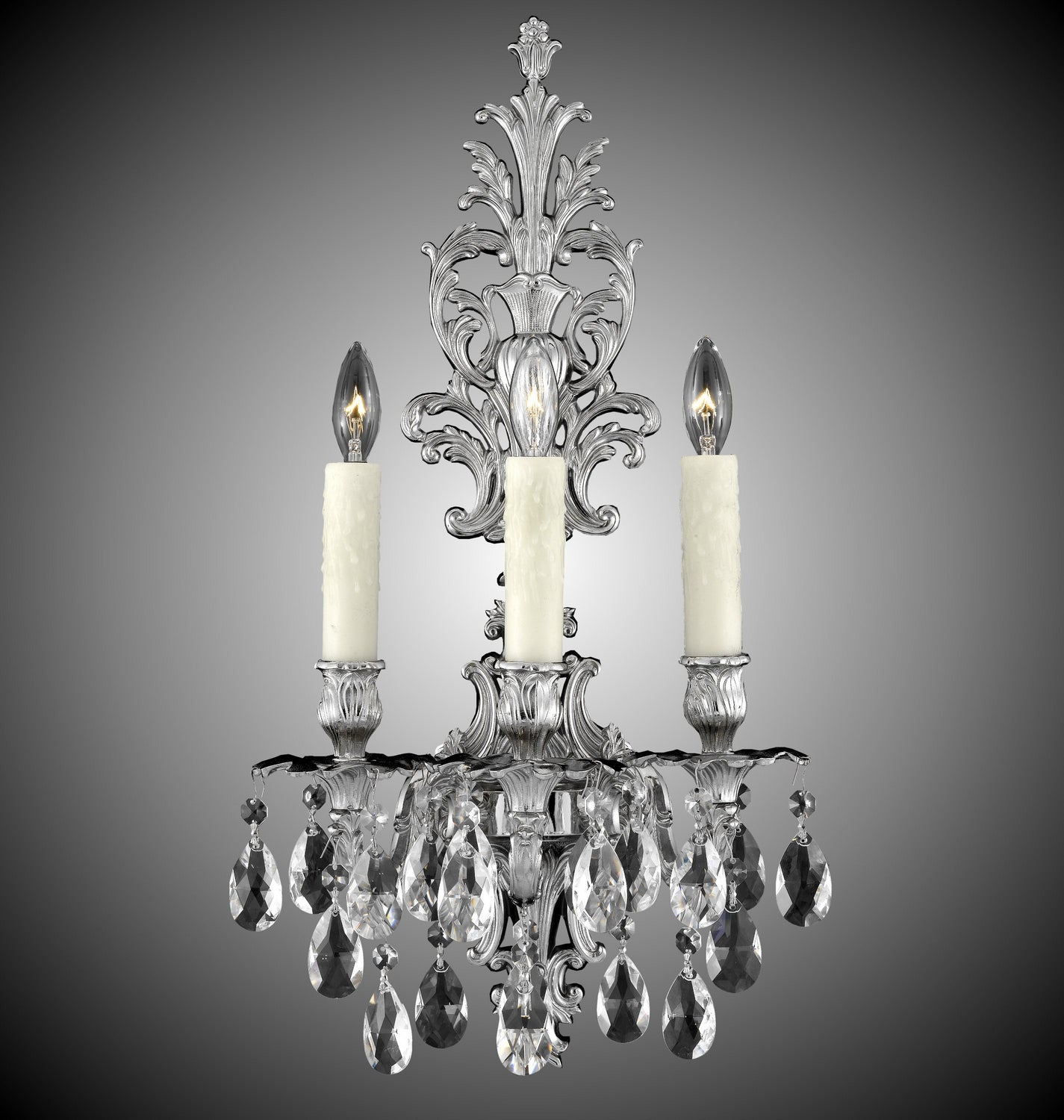 American Brass & Crystal - WS9486-O-08G-PI - Three Light Wall Sconce - Wall Sconce - Silver