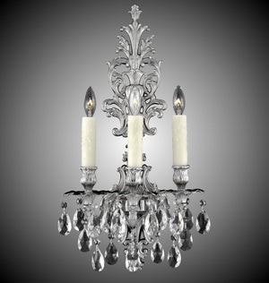 American Brass & Crystal - WS9486-O-08G-PI - Three Light Wall Sconce - Wall Sconce - Silver