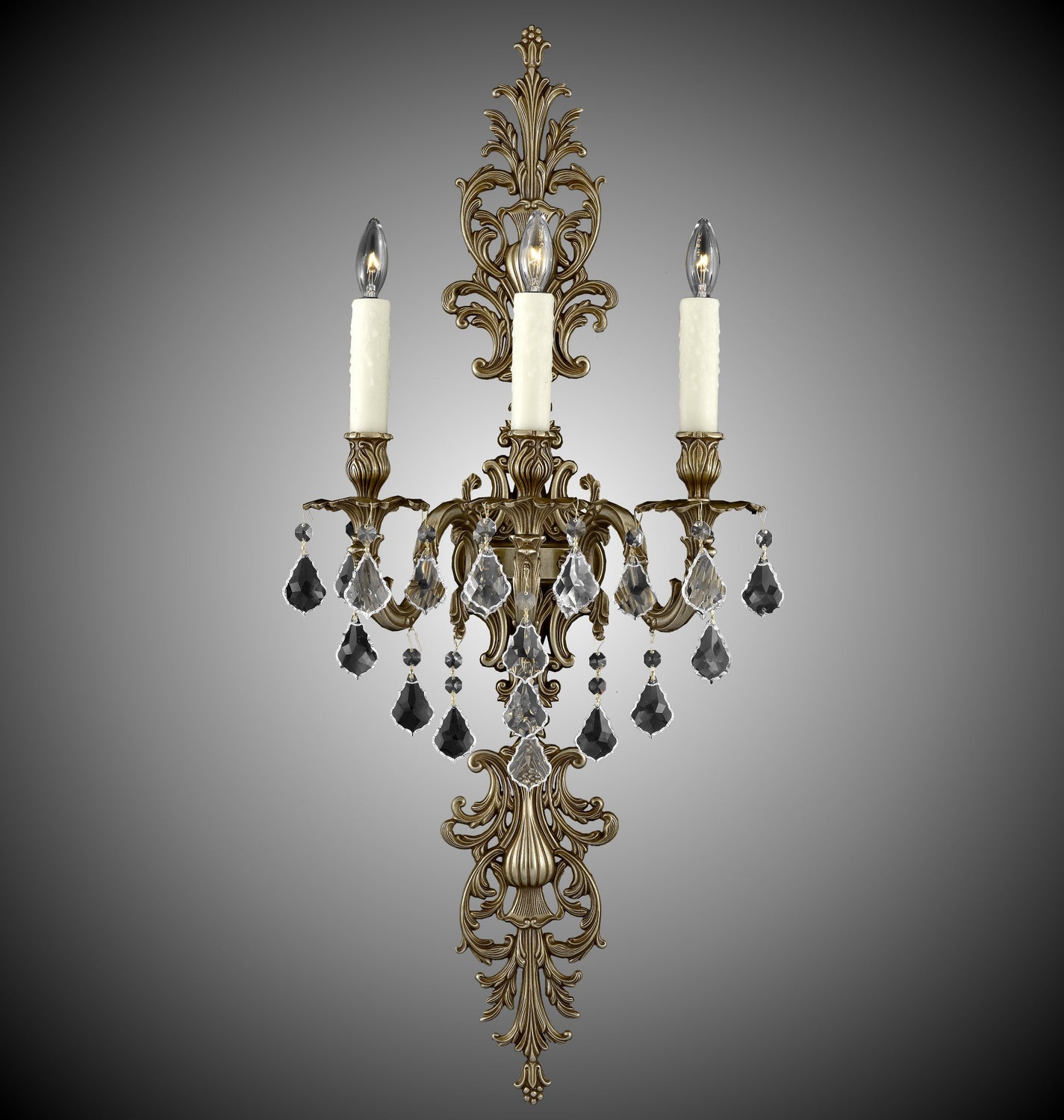 American Brass & Crystal - WS9489-A-03G-PI - Three Light Wall Sconce - Wall Sconce - French Gold Glossy