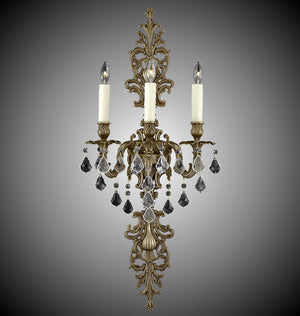 American Brass & Crystal - WS9489-A-03G-PI - Three Light Wall Sconce - Wall Sconce - French Gold Glossy