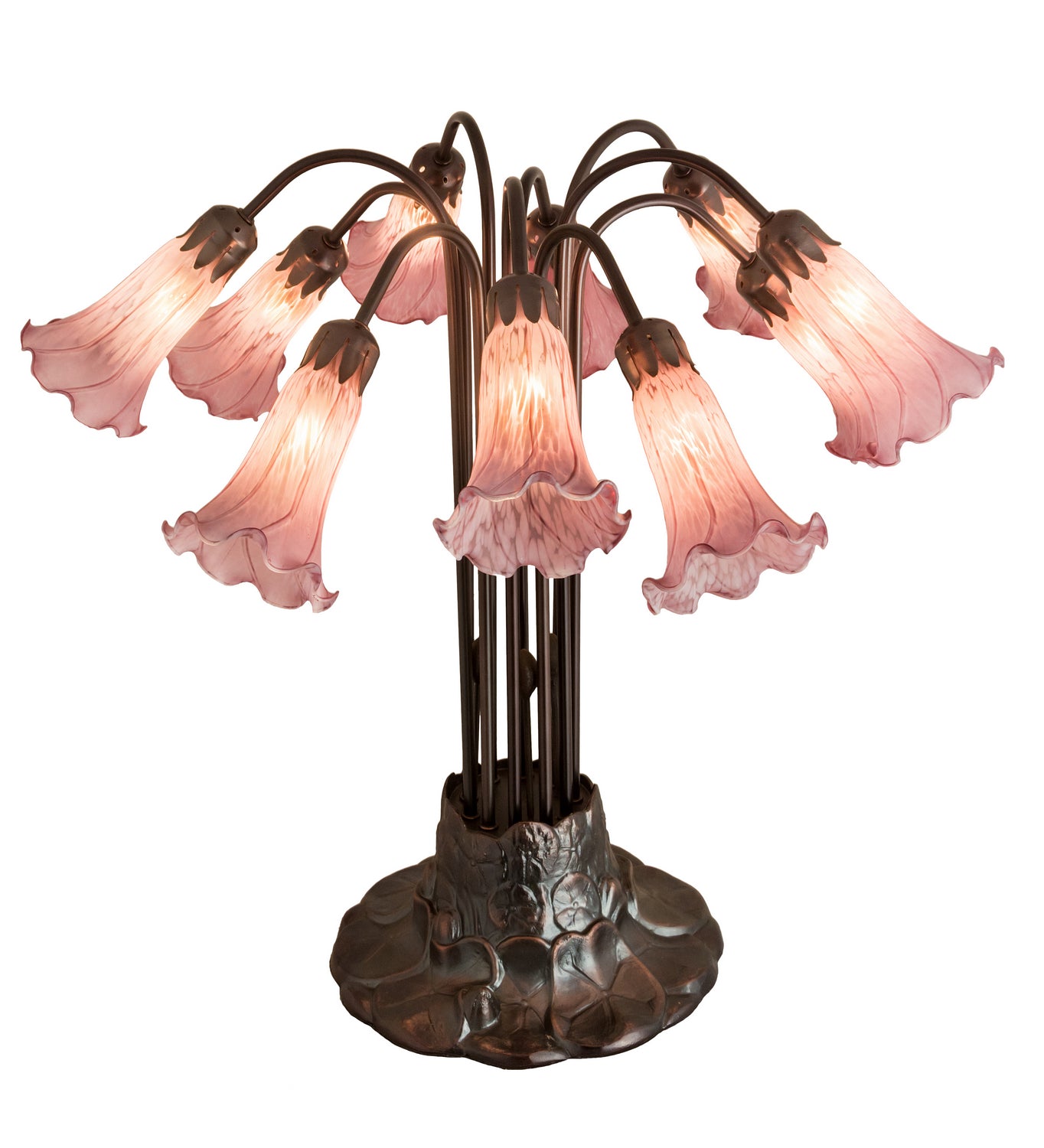 Meyda Tiffany - 14479 - Ten Light Table Lamp - Lavender - Mahogany Bronze