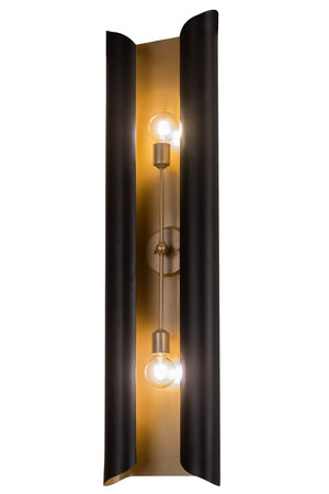 Meyda Tiffany - 195605 - Two Light Wall Sconce - Beaumont - Textured Black/Champagne Metallic