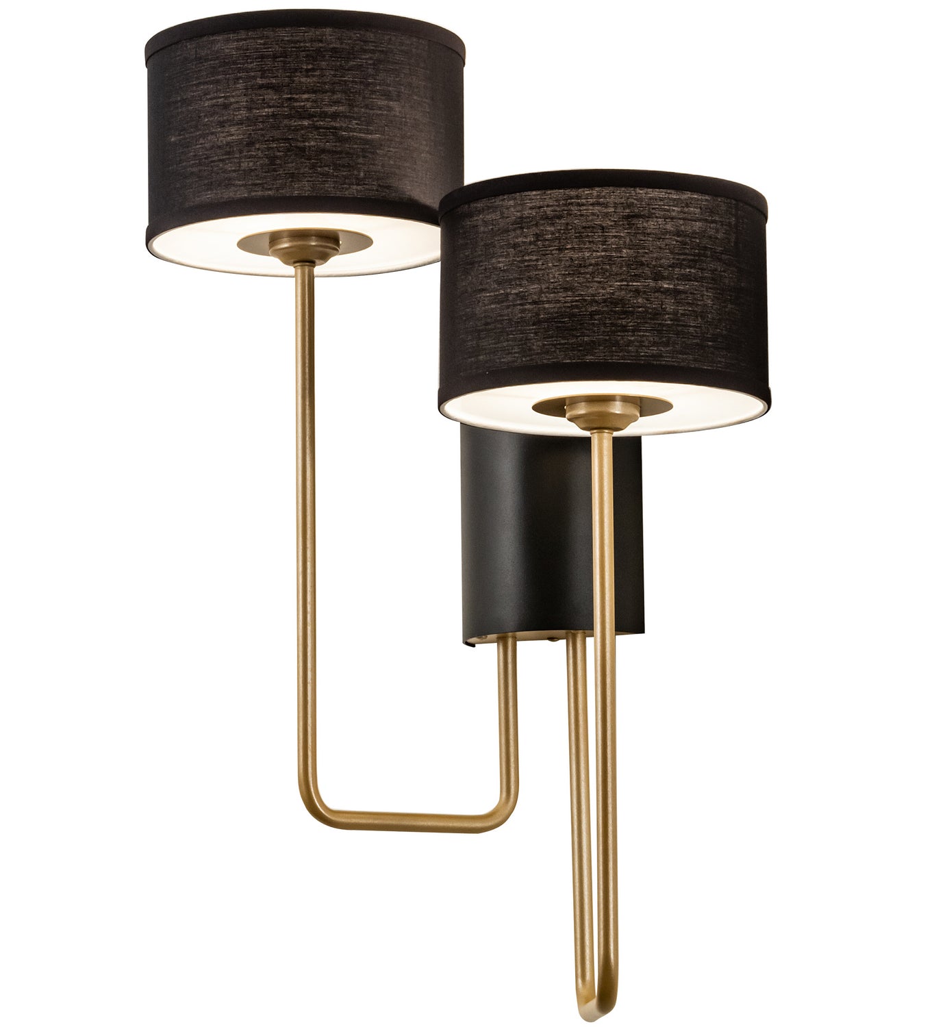 Meyda Tiffany - 195611 - Two Light Wall Sconce - Cilindro - Textured Black/Champagne Metallic