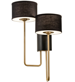 Meyda Tiffany - 195611 - Two Light Wall Sconce - Cilindro - Textured Black/Champagne Metallic