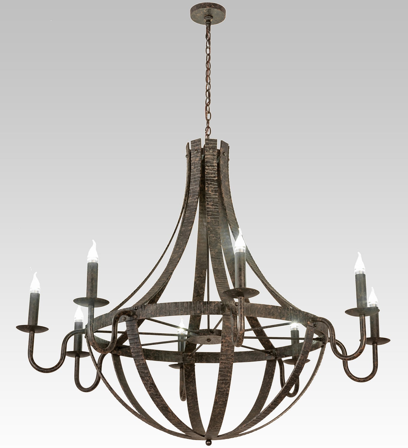 Meyda Tiffany - 197212 - Eight Light Chandelier - Barrel Stave - Coffee Bean