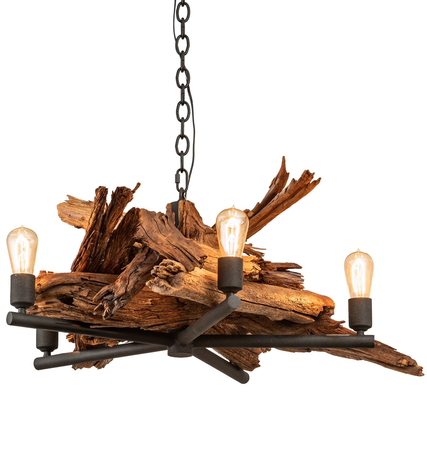 Meyda Tiffany - 201247 - Five Light Chandelier - Driftwood - Wrinkle Black