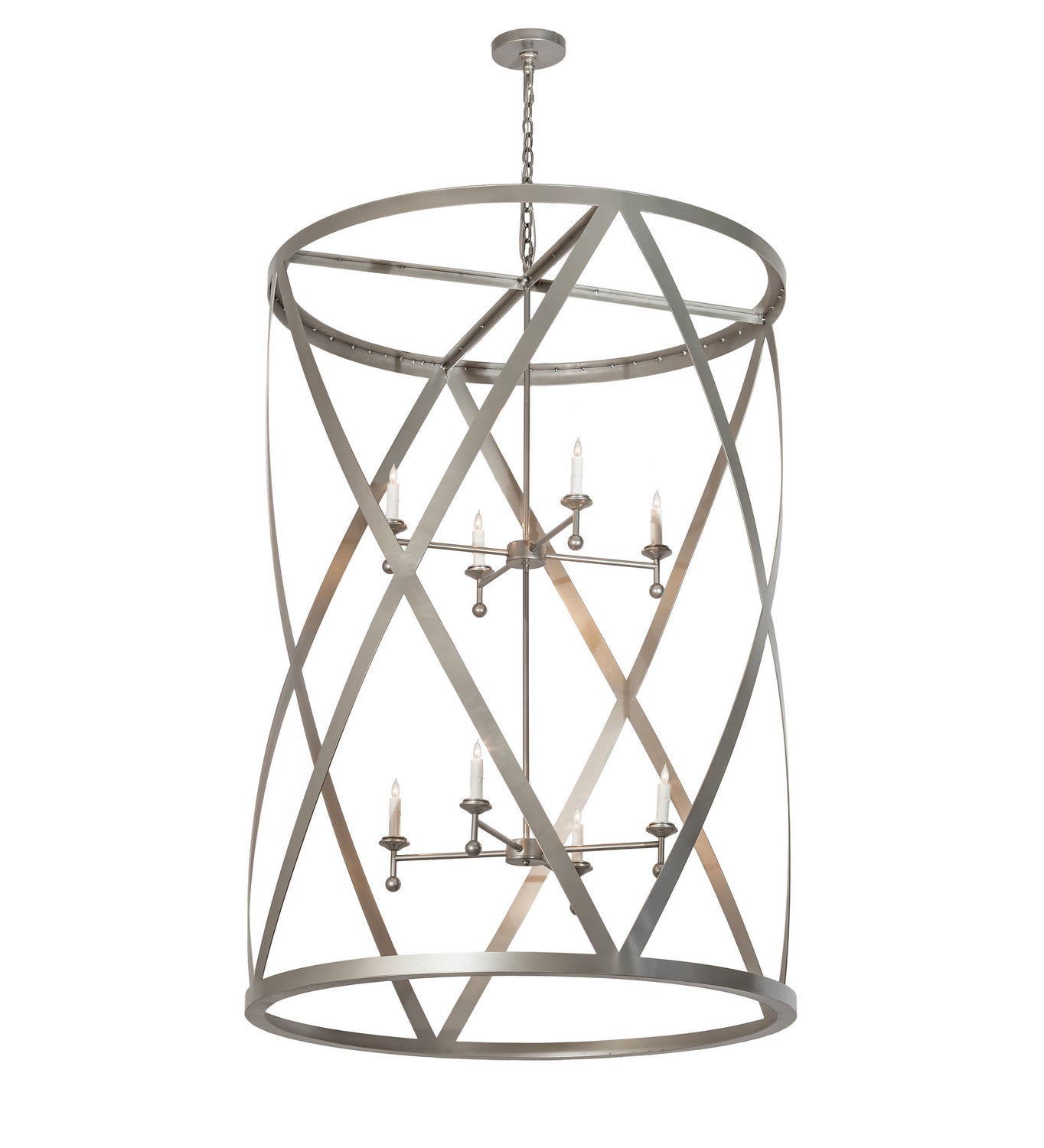 Meyda Tiffany - 203720 - Eight Light Pendant - Desmond - Nickel Powder Coat