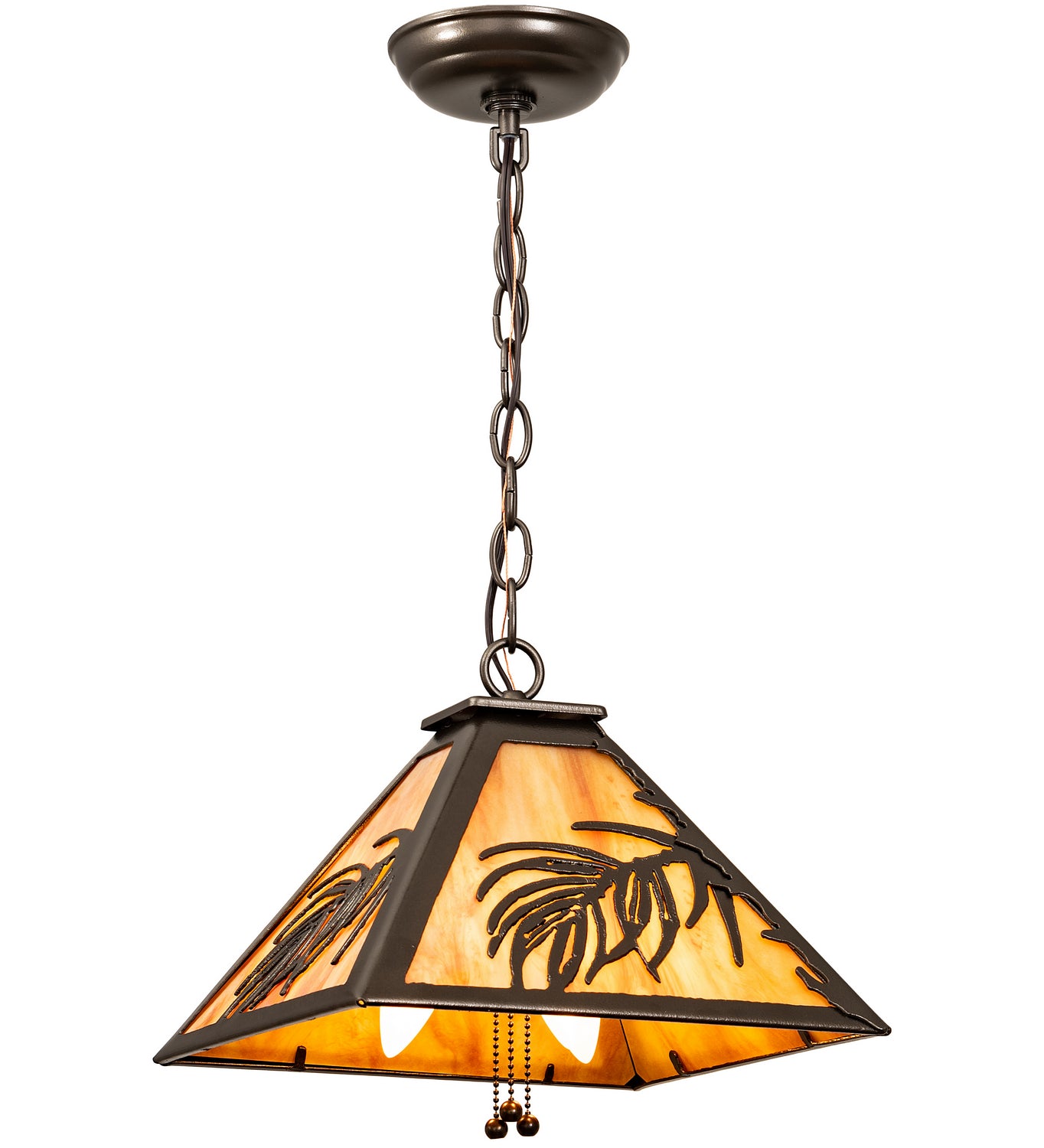 Meyda Tiffany - 204754 - Three Light Pendant - Pine Needle - Ext Oil Rubbed Bronze