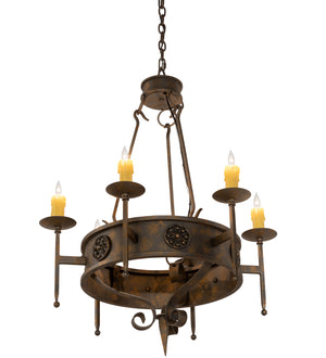 Meyda Tiffany - 205030 - Six Light Chandelier - Lorenzo - French Bronze