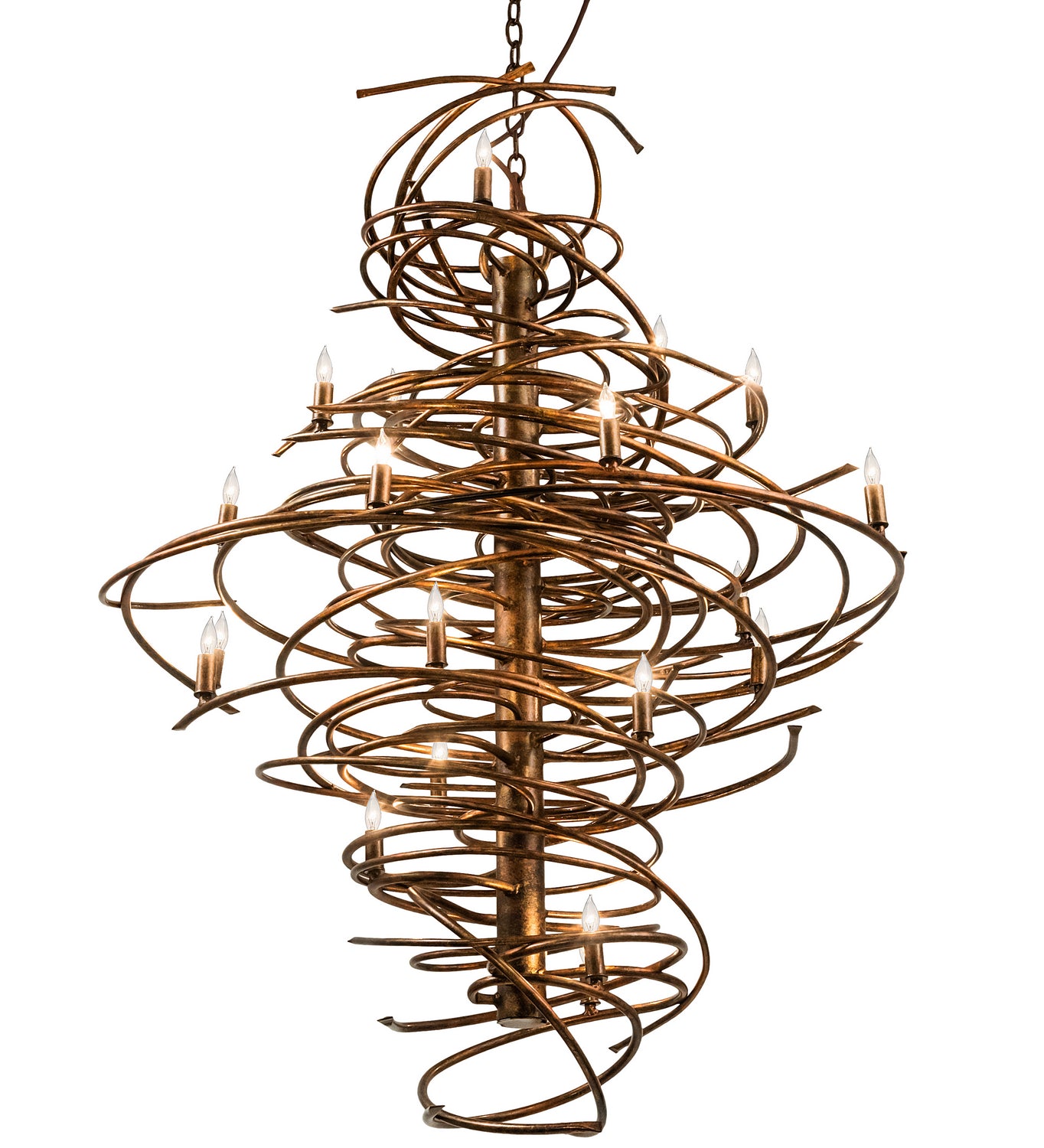 Meyda Tiffany - 205191 - 20 Light Chandelier - Cyclone - Aged Gilded Gold