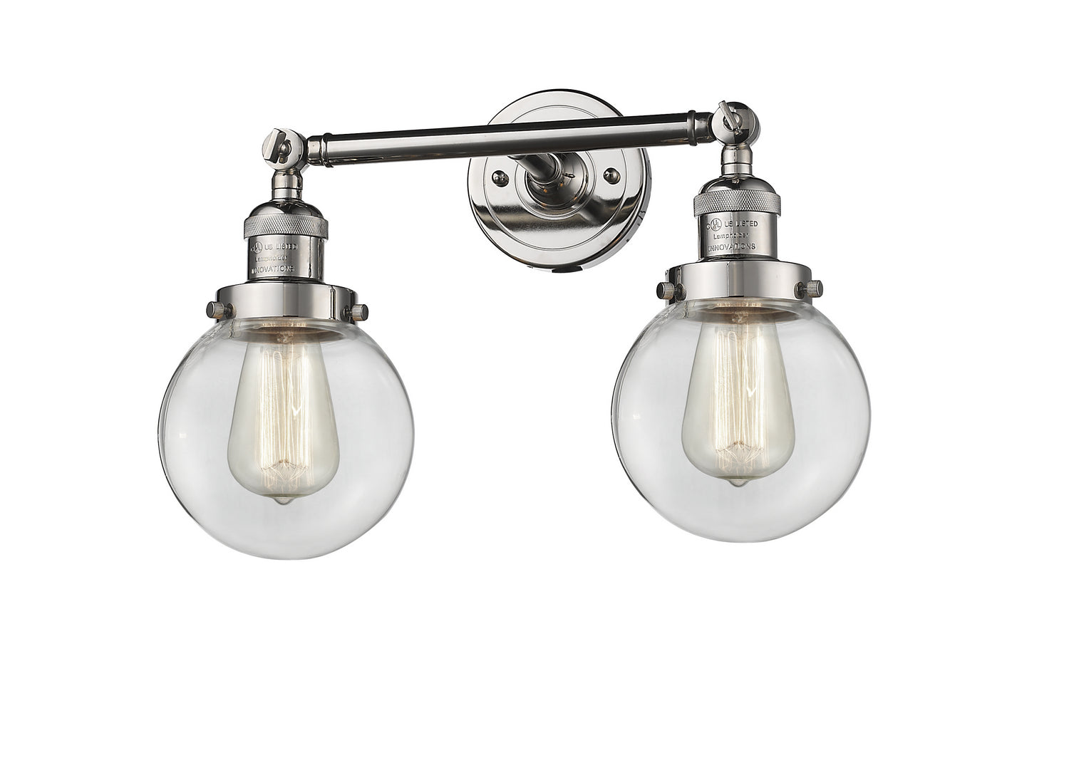 Innovations - 208-PN-G202-6 - Two Light Bath Vanity - Franklin Restoration - Polished Nickel