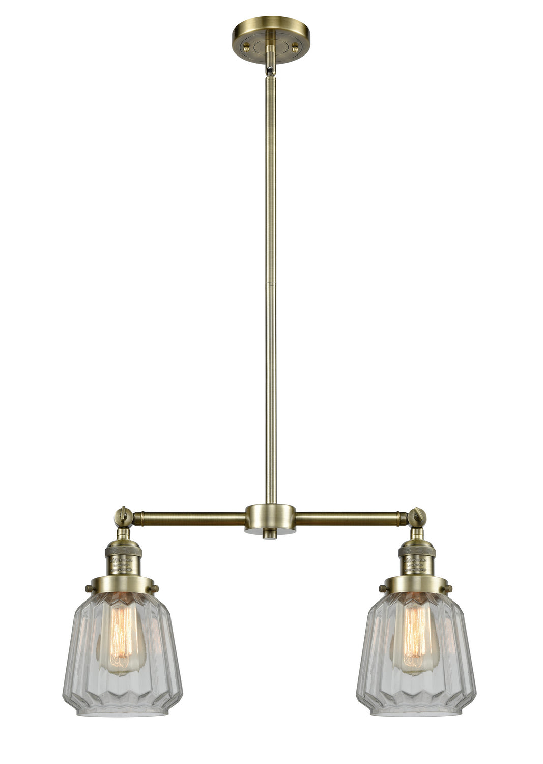 Innovations - 209-AB-G142 - Two Light Island Pendant - Franklin Restoration - Antique Brass